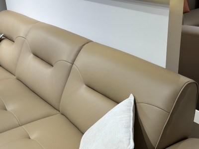 客厅沙发 真皮沙发 直排沙发 软体沙发 Y9956#郁金色 直排2.98米图4