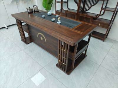 厚德载物茶台 【尺寸】160/180*78/73CM 【材质】橡木 【颜色】胡桃色图9