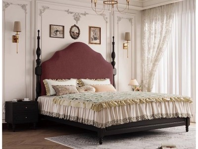 中古风，美式，欧工，法式家具系列，中古风床，美式床图7