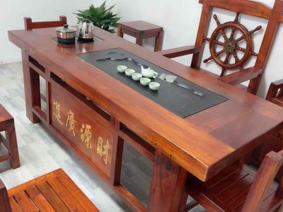 财源广进茶台，老船木材质茶台，尺寸齐全图5