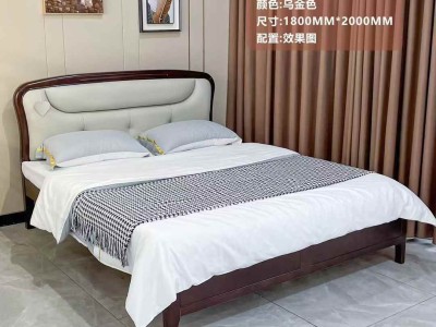 新中式 新古典 实木床  尺寸有：1.5米，1.8米，  多种配置可选。图2