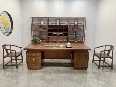 扬帆起航茶台 【尺寸】200/220*85*74CM 【材质】金秋檀木 【颜色】北美胡/黑胡桃 实用大气，高品擦色工艺，质量过硬图6