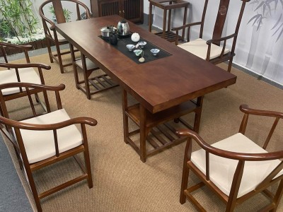 实木大板茶台，茶桌，进口橡胶木大板 尺寸：1.6、1.8、2、2.2、2.4米图5