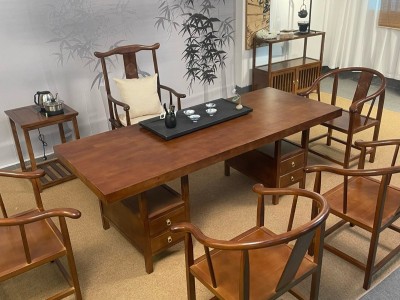 实木大板茶台，茶桌，进口橡胶木大板 尺寸：1.6、1.8、2、2.2、2.4米图4