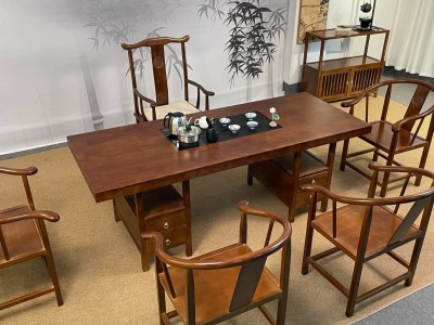 实木大板茶台，茶桌，进口橡胶木大板 尺寸：1.6、1.8、2、2.2、2.4米图6