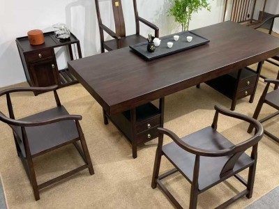 乌金大板茶台（10公分厚）【黑胡桃】 尺寸齐全：1.6米、1.8米、2米、2.2米、2.4米、2.6米、2.8米、3米图3