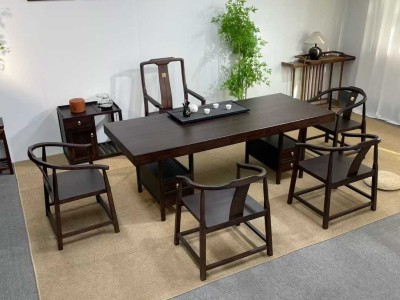 乌金大板茶台（10公分厚）【黑胡桃】 尺寸齐全：1.6米、1.8米、2米、2.2米、2.4米、2.6米、2.8米、3米图7