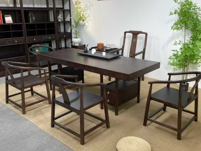 乌金大板茶台（10公分厚）【黑胡桃】 尺寸齐全：1.6米、1.8米、2米、2.2米、2.4米、2.6米、2.8米、3米图9