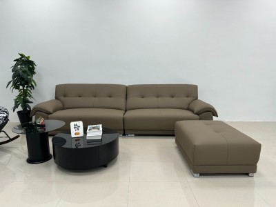 皮沙发，直排沙发，客厅沙发，软体沙发，8605# 尺寸：3.05米 颜色：黑色，棕色 材质：加厚生态真皮，进口落叶松，功能弹簧，高回弹海绵，一字型5分高镜面脚图3