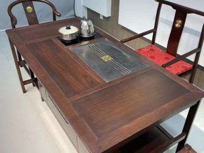人和尚佳茶台 【规格】160/180*78*73CM 【材质】橡木➕乌金木工艺 【颜色】盛华色图5