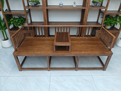 罗汉床 【规格】178/198*66*74CM 【材质】橡木 【颜色】北美胡/黑胡桃图3