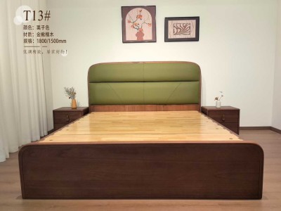 金楸檀木意式极简实木床图3