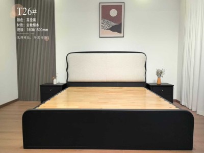 金楸檀木意式极简实木床图5