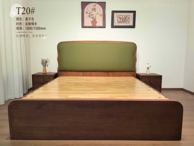 金楸檀木意式极简实木床图2
