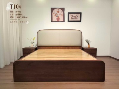 金楸檀木意式极简实木床图4