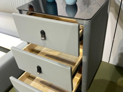 8805#皮床，新品上市（专利产品） 【颜色】灰色，可定制各种颜色 【面料】正版生态真皮图5
