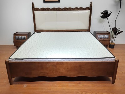 2626＃中古风系列， 规格：1.8*2.0m 颜色：樱桃色+米白皮 材质：全实木框架打造，靠背采用高密度回弹海绵+生态皮，环保油漆！图3