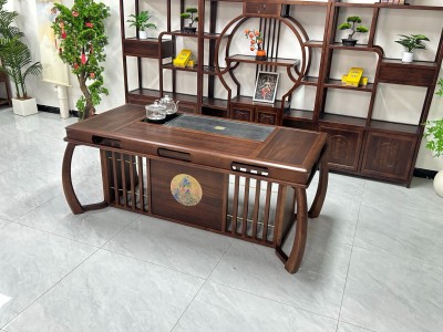凌云壮志茶台（新款） 【规格】180*80*73cm 【材质】橡木➕乌金木工艺 【颜色】琥珀黄图8