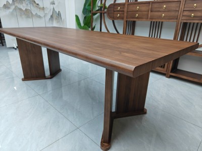 国泰大板茶台 【尺寸】200/220/240*88*75CM 【材质】非洲檀木（乌金木工艺） 【颜色】黑胡桃图7