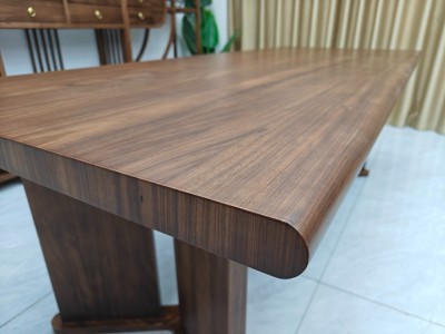 国泰大板茶台 【尺寸】200/220/240*88*75CM 【材质】非洲檀木（乌金木工艺） 【颜色】黑胡桃图8