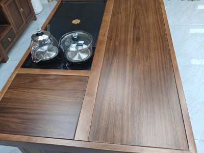 大展鸿图茶台（新款） 【尺寸】160/180/200*80*73CM 【材质】橡木 【颜色】板栗色图8