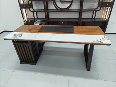 云尚茶台 【规格】180/200*80*73CM 【材质】乌金木工艺 【颜色】双拼色 甄选品质，中式与现代结合图5