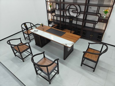 云尚茶台 【规格】180/200*80*73CM 【材质】乌金木工艺 【颜色】双拼色 甄选品质，中式与现代结合图3