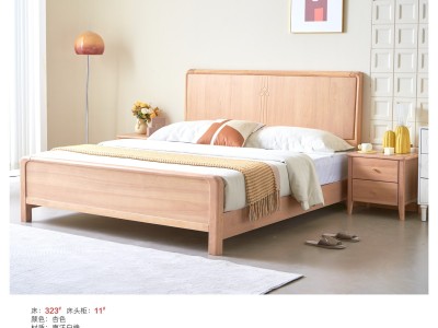 南洋白橡实木床，臻实家具图3