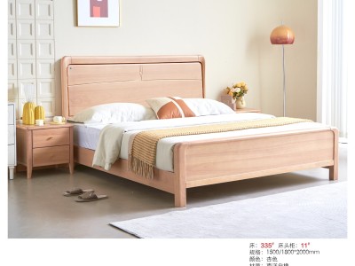 南洋白橡实木床，臻实家具图8