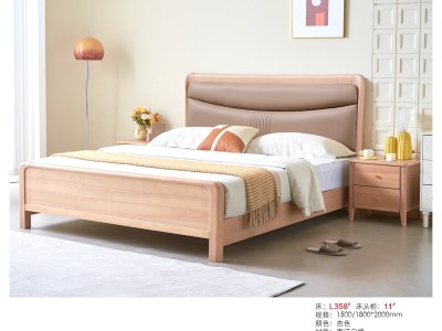 南洋白橡实木床，臻实家具图4