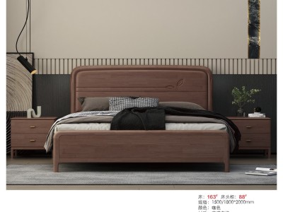 南洋白橡实木床，臻实家具图5