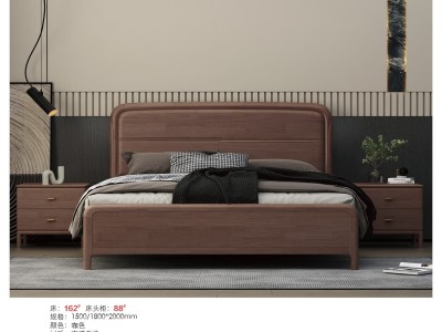 南洋白橡实木床，臻实家具图4