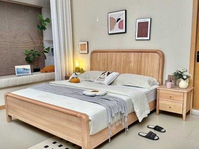 南洋白橡实木床，臻实家具图5