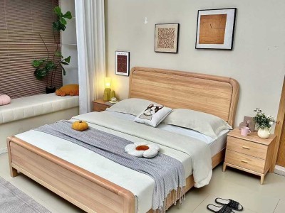 南洋白橡实木床，臻实家具图4