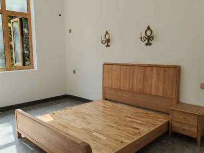 南洋白橡实木床，臻实家具图9