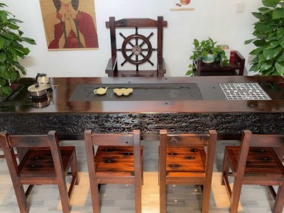 2.8米龙骨船木茶台，尺寸可定制图5