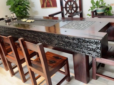 2.8米龙骨船木茶台，尺寸可定制图6