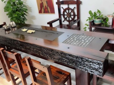 2.8米龙骨船木茶台，尺寸可定制图9