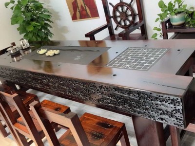 2.8米龙骨船木茶台，尺寸可定制图8