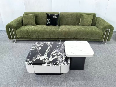 茶几尺寸80*50，8MM科技石 电视柜尺寸200*40*42，8MM科技石 大黑小白，整装发货。图7