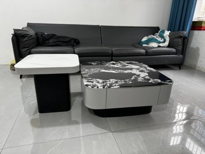 茶几尺寸80*50，8MM科技石 电视柜尺寸200*40*42，8MM科技石 大黑小白，整装发货。图8