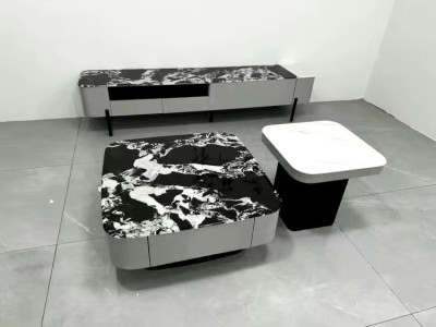 茶几尺寸80*50，8MM科技石 电视柜尺寸200*40*42，8MM科技石 大黑小白，整装发货。图9