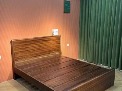 臻实黑胡桃家具系列，黑胡桃床，黑胡桃实木床，黑胡桃套房家具图2