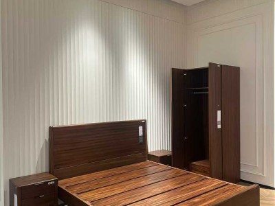 臻实黑胡桃家具系列，黑胡桃床，黑胡桃实木床，黑胡桃套房家具图8