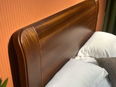 臻实黑胡桃家具系列，黑胡桃床，黑胡桃实木床，黑胡桃套房家具图2