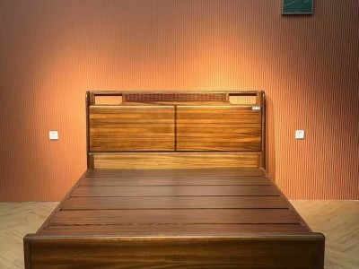 臻实黑胡桃家具系列，黑胡桃床，黑胡桃实木床，黑胡桃套房家具图3