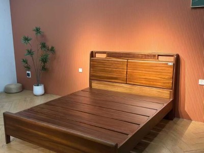 臻实黑胡桃家具系列，黑胡桃床，黑胡桃实木床，黑胡桃套房家具图5