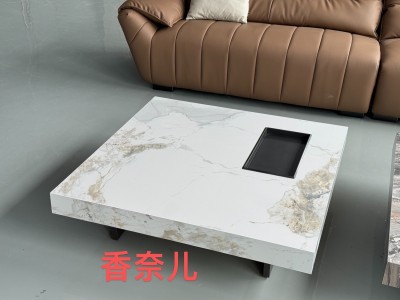 劳伦斯盒子茶几， 高端客厅家具，整装打木架发货 碳素钢脚架，正宗广东亮光岩板面 尺寸80*80，1米*1米，1.2*1.2，1.3*0.7图5