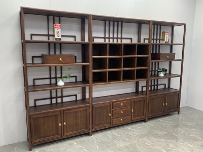 高品致尚二抽屉 【尺寸】316×33×196CM（三组合）             126×33×196CM（中柜）190×33×196CM （两组合） 【材质】橡木 【颜色】北美胡/黑胡桃图2