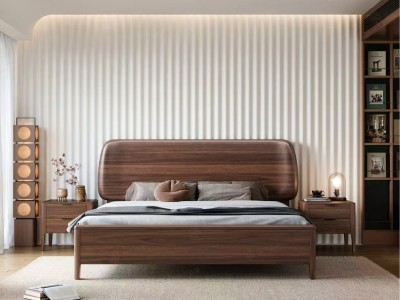 黑胡桃木床，南美金柚图3